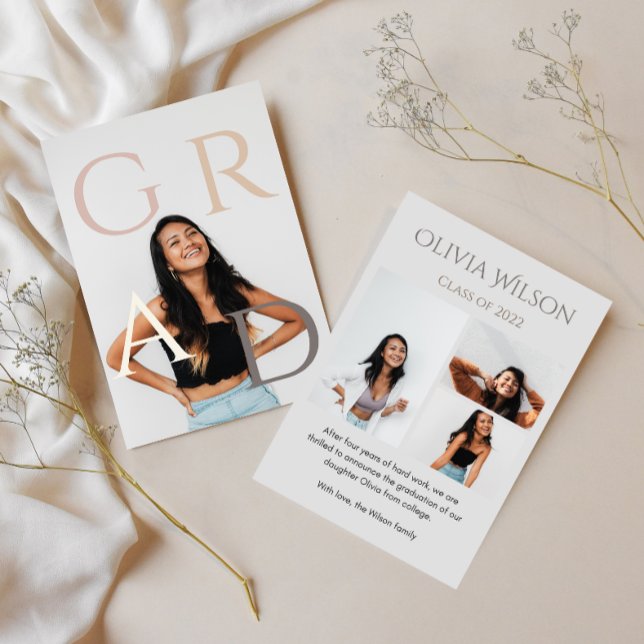 Trendy Modern Lässig Foto Abschluss Einladung (Von Creator hochgeladen)