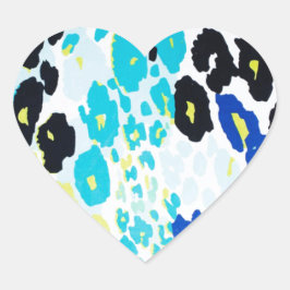 Trendy Modern Leopard Muster Herz-Aufkleber