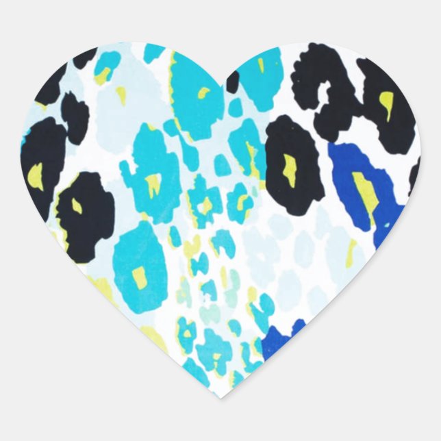 Trendy Modern Leopard Muster Herz-Aufkleber (Vorderseite)