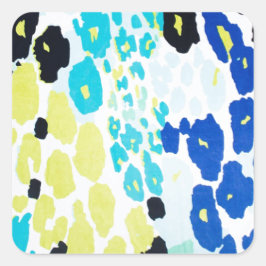 Trendy Modern Leopard Muster Quadratischer Aufkleber