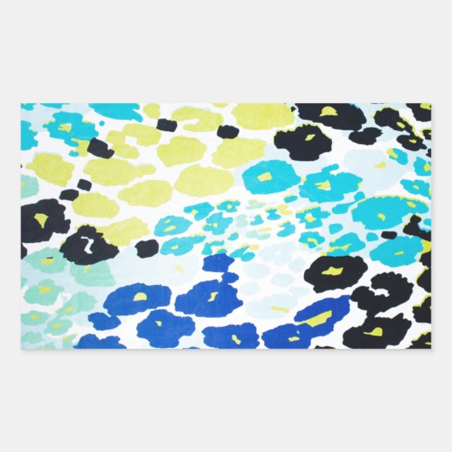 Trendy Modern Leopard Muster Rechteckiger Aufkleber (Vorderseite)