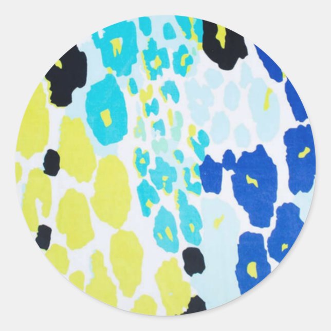 Trendy Modern Leopard Muster Runder Aufkleber (Vorderseite)