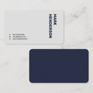 Trendy Modern Minimal Navy Blue Visitenkarte