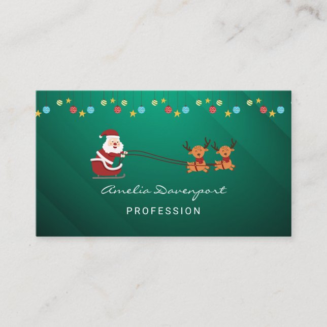 Trendy modern minimalist Christmas Business Card Visitenkarte (Vorderseite)
