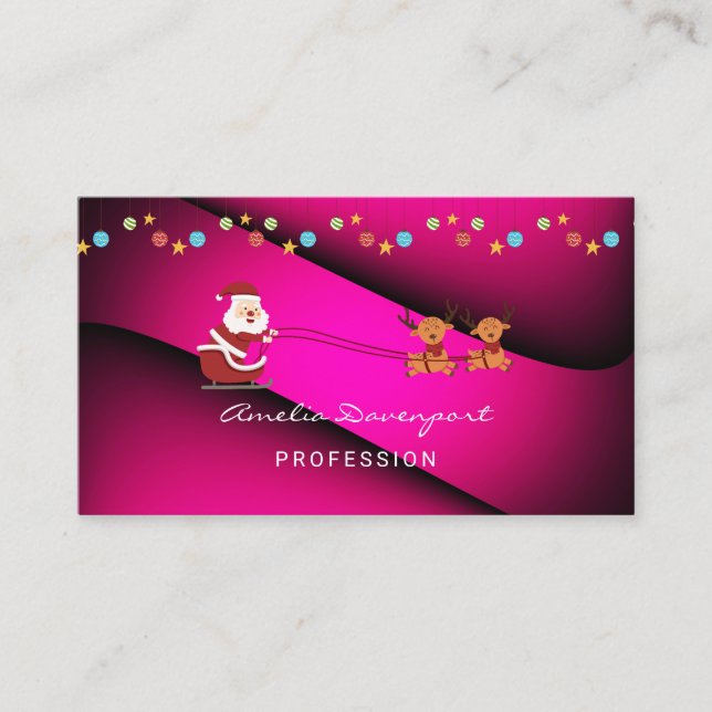 Trendy modern minimalist Christmas Business Card Visitenkarte (Vorderseite)