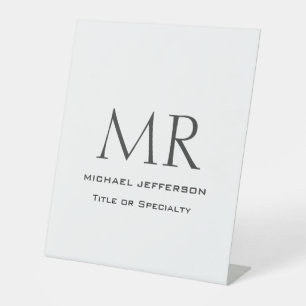 Trendy Modern Monogram Schlicht Minimalistisch Sockelschild
