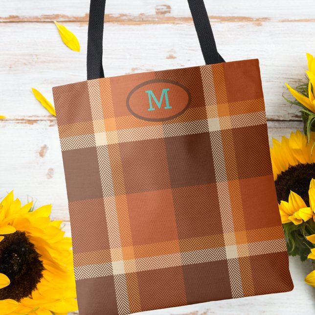 Trendy Modern Monogram Simple Tartan Kariert (Von Creator hochgeladen)
