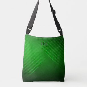 Trendy Modern Neon Green Monogram Tragetaschen Mit Langen Trägern