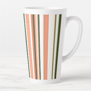 Trendy Modern New Orange Green White Stripes Milchtasse