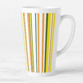 Trendy Modern New Orange Yellow White Stripes Milchtasse