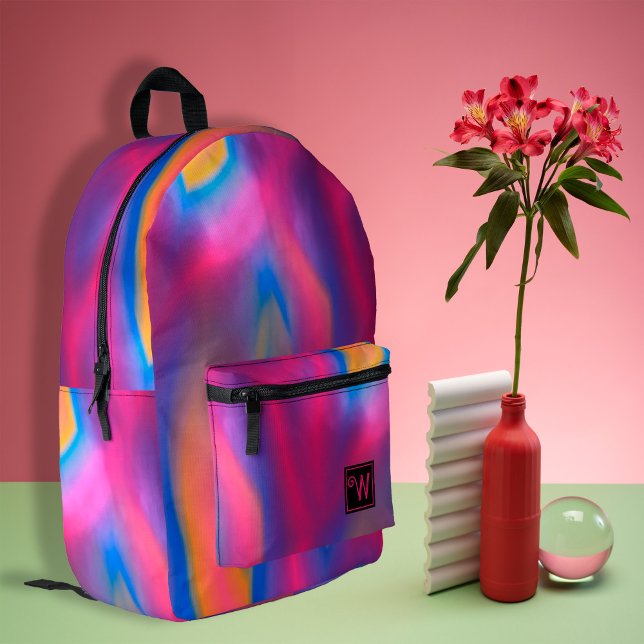 Trendy Modern Orange Blue Lila Gefärbte Krawatte b Bedruckter Rucksack (Trendy modern orange pink blue purple tie dye printed backpacks, back to school, travel backpacks)