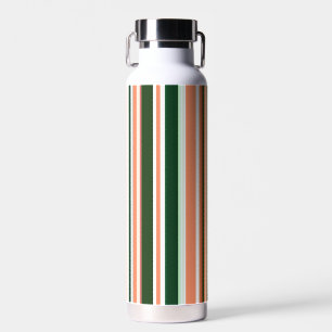 Trendy Modern Orange Green White Stripes Trinkflasche