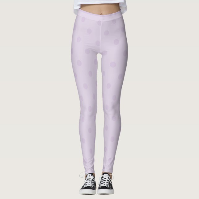 Trendy Modern Orchid Polka Dot Leggings (Vorderseite)