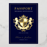 Trendy Modern Passport Wedding Invitation Foil Inv Folieneinladung<br><div class="desc">Moderne Passport Hochzeit Einladung Foil Einladung</div>