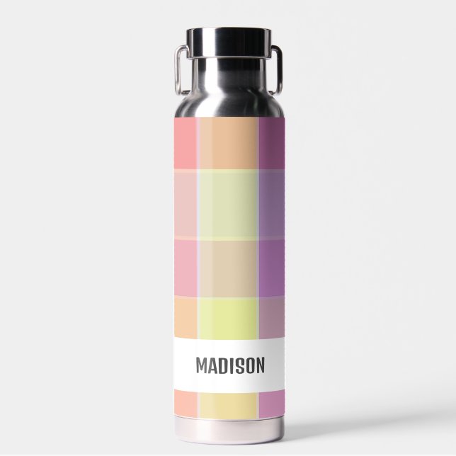 Trendy Modern Personalisiert Kariert Trinkflasche (Vorne)