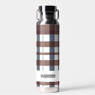 Trendy Modern Personalisiert Kariert Trinkflasche