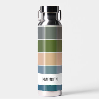 Trendy Modern Personalisiert Kariert Trinkflasche