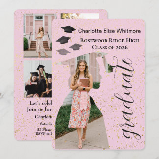 Trendy Modern Photo Graduation Invitation card  Einladung