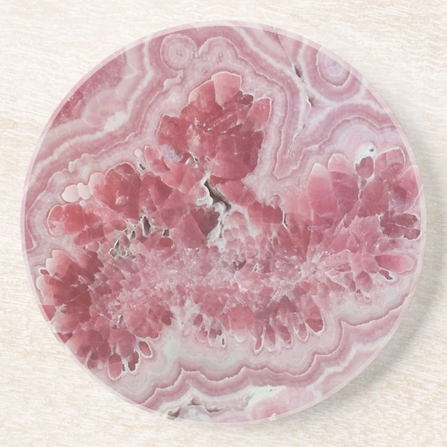 Trendy Modern Pink Agate Getränkeuntersetzer (Vorne)