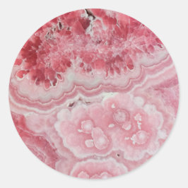 Trendy Modern Pink Agate Runder Aufkleber