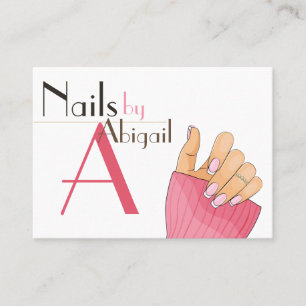 Trendy Modern Pink and Brown Nail Salon Visitenkarte
