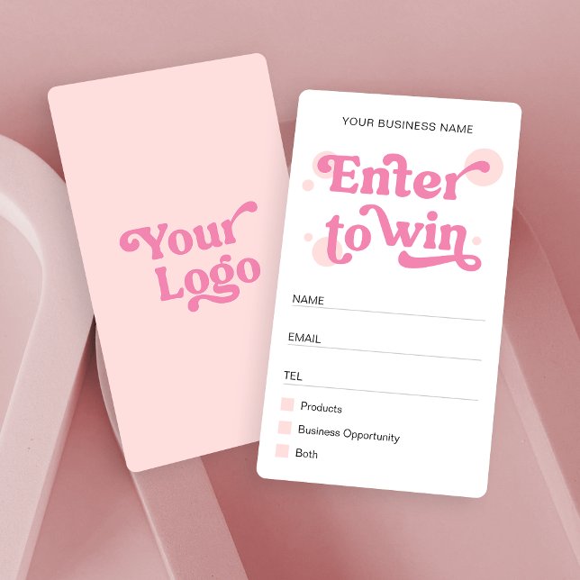 Trendy Modern Pink Logo Business Raffy Ticket (Von Creator hochgeladen)