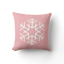 Trendy Modern Pink Snowflake Holiday