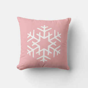 Trendy Modern Pink Snowflake Holiday Kissen