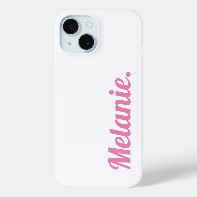 Trendy Modern Pink White Case-Mate iPhone Hülle (Rückseite)