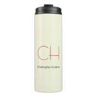 Trendy Modern Red Monogram Beige