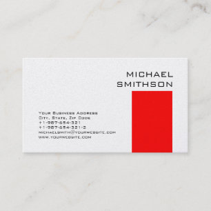 Trendy Modern Red Strip Business Card Visitenkarte