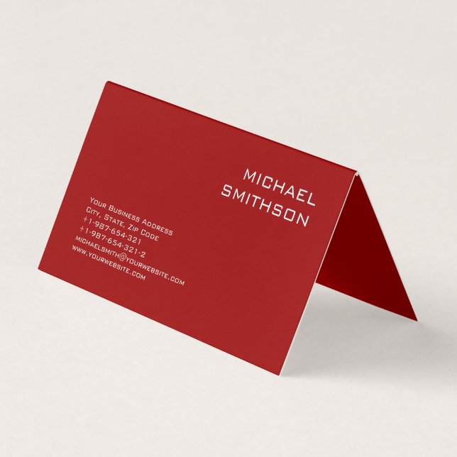 Trendy Modern Red White Business Card Visitenkarten (Vorderseite)