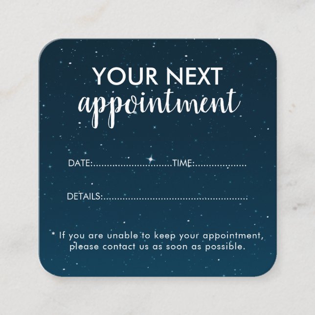 Trendy Modern Salon Appointment Reminder Card Terminkarte (Vorderseite)