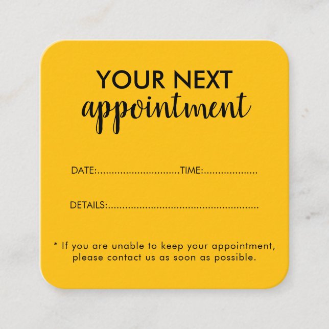 Trendy Modern Salon Appointment Reminder Card Terminkarte (Vorderseite)
