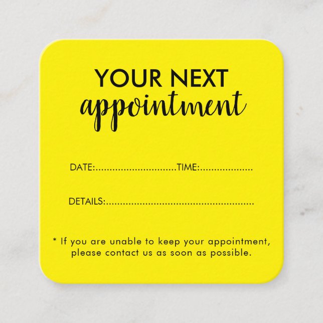 Trendy Modern Salon Appointment Reminder Card Terminkarte (Vorderseite)