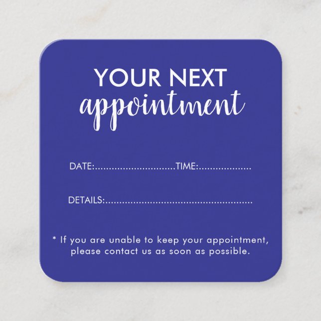 Trendy Modern Salon Appointment Reminder Card Terminkarte (Vorderseite)