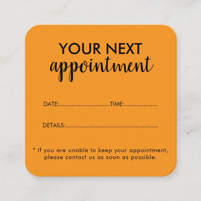 Trendy Modern Salon Appointment Reminder Card Terminkarte (Vorderseite)