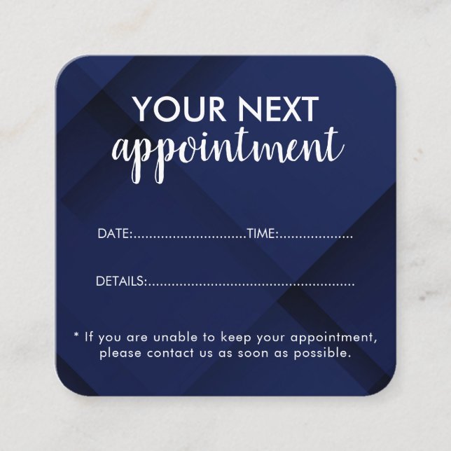 Trendy Modern Salon Appointment Reminder Card Terminkarte (Vorderseite)