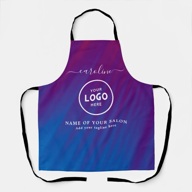  Trendy Modern Salon Logo Apron Schürze (Vorderseite)