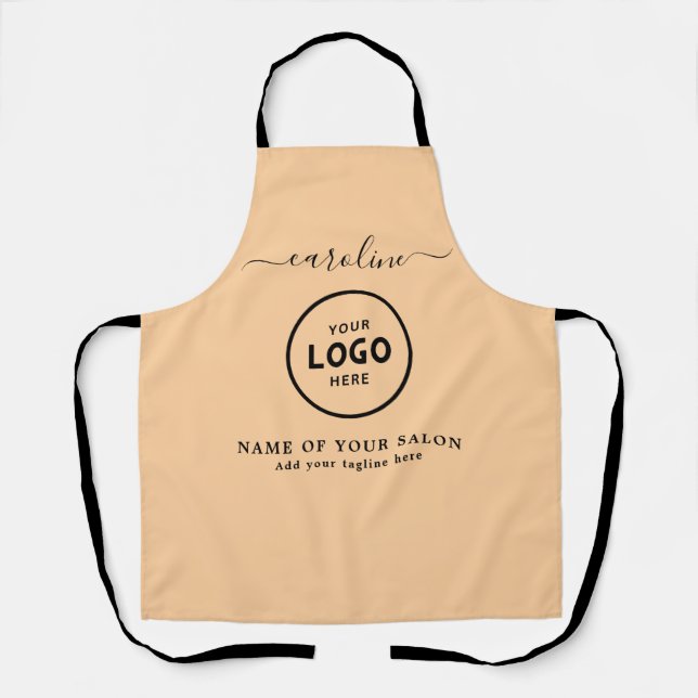  Trendy Modern Salon Logo Apron Schürze (Vorderseite)