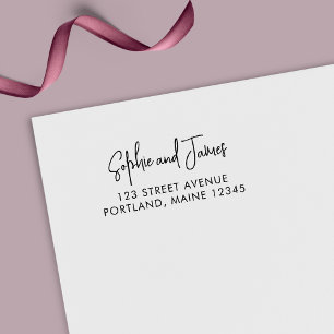 Trendy Modern Script Couple Name Rücksendeadresse Permastempel