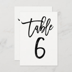 Trendy Modern Script Tischnummer 6