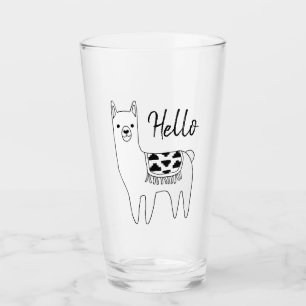 Trendy Modern Sketchy Aztec Llama Glas