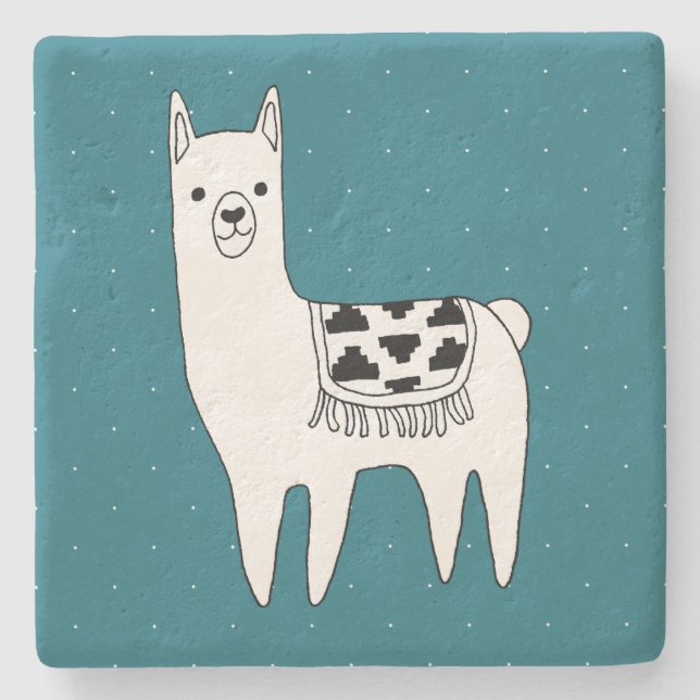 Trendy Modern Sketchy Aztec Llama Steinuntersetzer (Vorderseite)