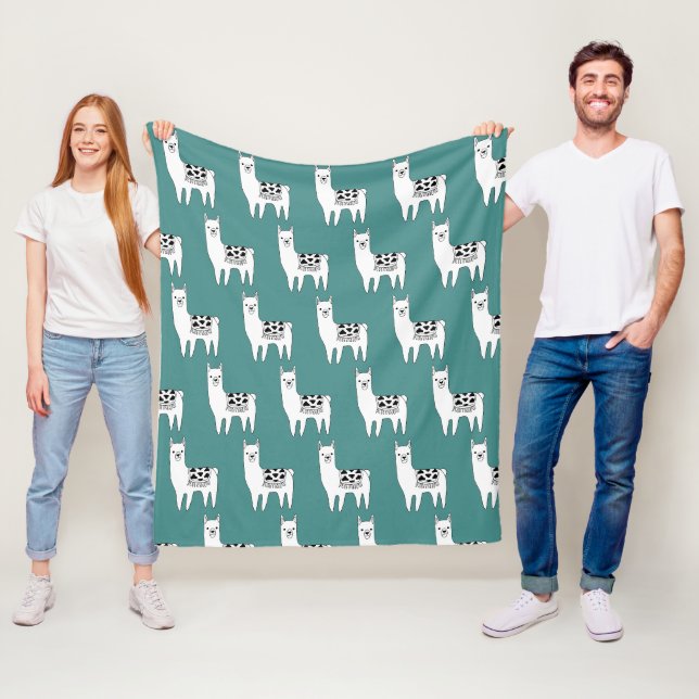 Trendy Modern Sketchy Llamas Pattern Fleecedecke (Beispiel)