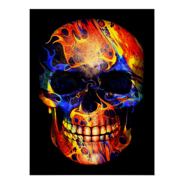 TRENDY MODERN SKULORFUL ART ABSTRAKT POSTER (Vorderseite)