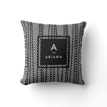 Trendy Modern Strip Mit Monogramm Kissen