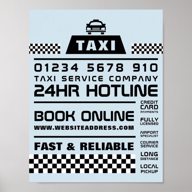 Trendy & Modern, Taxibestellung Poster (Vorne)