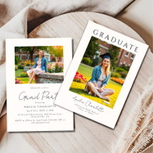 Trendy Modern Two Foto Graduation Party