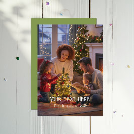 Trendy Modern Typografy Family Christmas Foto Feiertagskarte